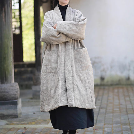 Cotton and Linen Women's Clothing Original New Loose Artistic Retro Quilted Cotton Clothing Ramie Tie-Dye Cool Zen Style Jacket