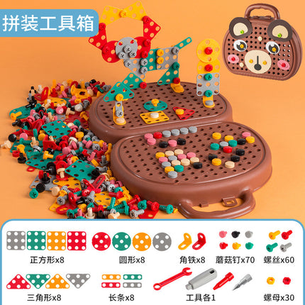 Cross-border children's puzzle assembly toolbox electric screwdriver diy disassembly repair screw toy wholesale