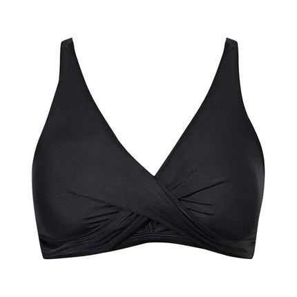 Cross-border exclusive women's full-cover bikini gathered swimsuit top sports bra swimsuit top