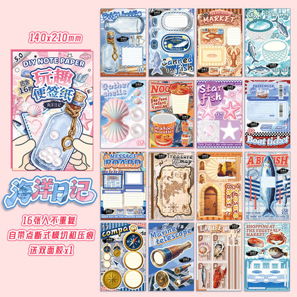 Xinmo Creative Fun Full Set Pet Sticky Notes Journal Drawing Materials DIY Gift Vintage Sticker Set