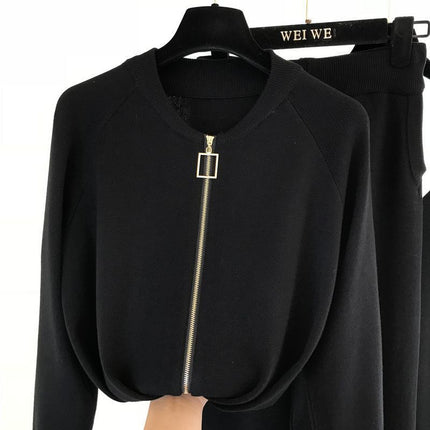 2025 Autumn and Summer Han Fan Ins Sweet Elegant Chain Vest Knitted Jacket Leg Three-Piece Set