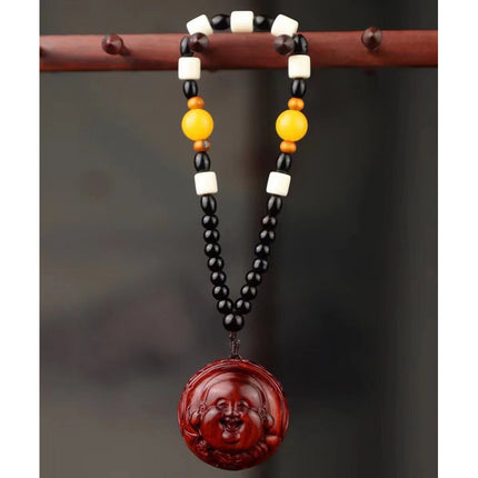 Lobular red sandalwood wood carving handle piece fortune pendant brave play piece text wealth pendant wood text play crafts