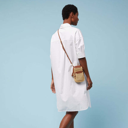 2025 New Summer Women ANYA Raffi Grass Woven Mobile Phone Bag Small Square Bag Women's Shoulder Bag Crossbody Bag