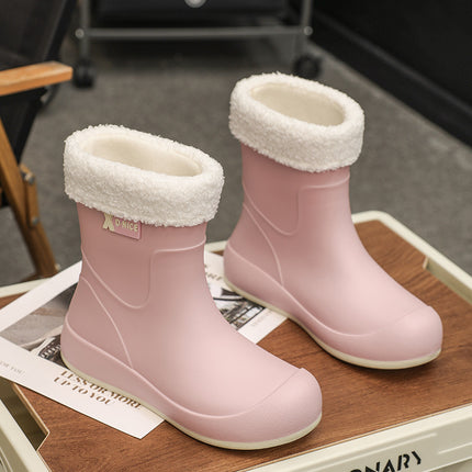 Cross-Border Fashion Rain Boots for Women, Short-Tube Soft-Soled Comfortable Korean-Style Versatile Water Shoes, Outdoor Camping Shoes, Waterproof Car Wash Shoes