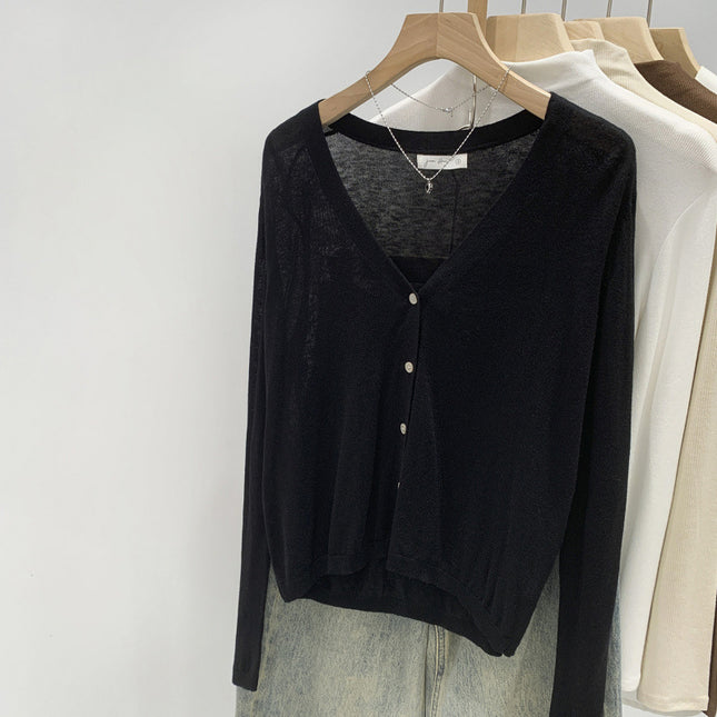 Factory Direct Sale Wool Fruit Green Thin Skirt Knit Cardigan Jacket Women's Early Autumn 2025 New Long-Sleeve Top