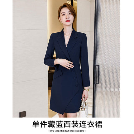High-end gray professional dress autumn temperament jewelry store work clothes hotel front desk work clothes reception formal wear