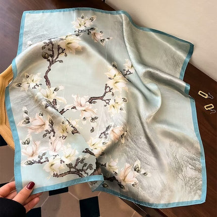 70 Silk Scarf Square Scarf High-end Korean Style Fashion All-match Professional Silk Small Scarf Retro Printed Silk Scarf for Women