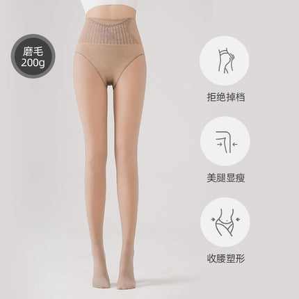Shuiguang socks light leg artifact female flower fairy high waist hip leggings spring and autumn pantyhose winter fleece-lined black stockings