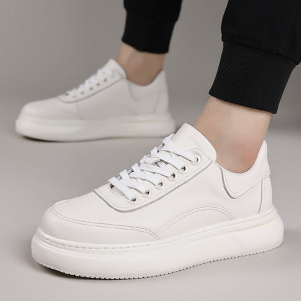 White Sneakers, Everyday Elegant Men's Casual Sports Trendy Leather Shoes