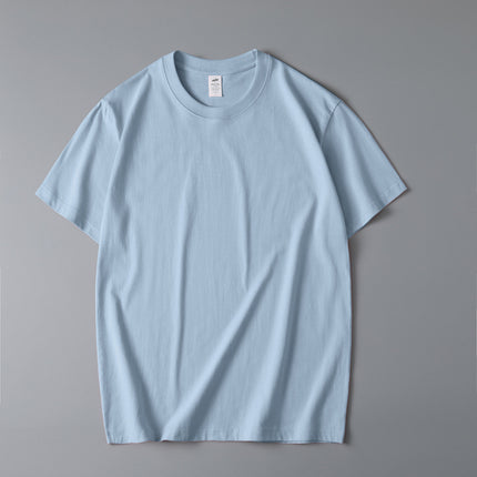 230g Thickened Heavy Men's Long-staple Cotton Short-sleeved T-shirt Men's Comfortable Round Neck Cotton Base Shirt Printable LOGO