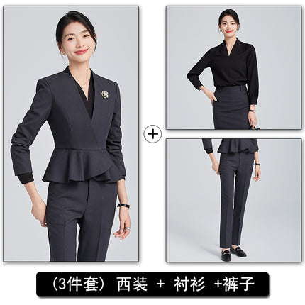 Professional Suit suit Women 2024 Spring and Autumn New Hotel Front Desk Formal Formal Dress Temperament Dress Overalls