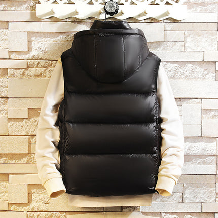 Black gold vest men's winter thickened cold-proof outer wear down cotton vest loose plus size coat one-piece delivery