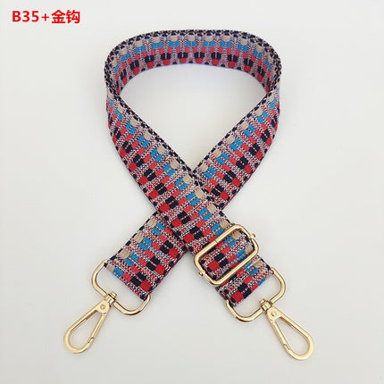 New Shoulder Strap Accessories Woven Strap for Women's Bags Wide Shoulder Strap Single Shoulder Crossbody Extended Strap Adjustable Bag Strap Embroidery Color Contrast