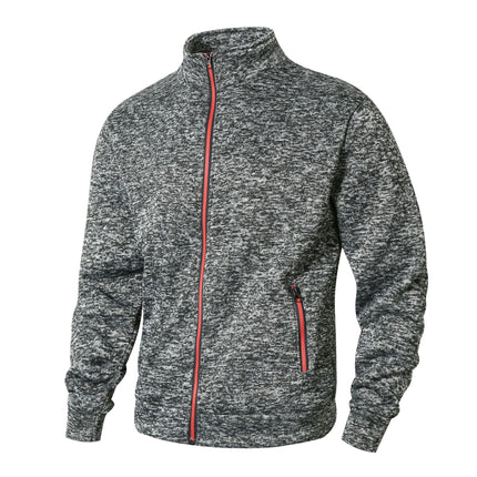 Plus-Size Men's Autumn and Winter Stand-Collar Cardigan Sweatshirt, Cationic Fleece-Lined Knit Jacket, Extra-Large Men's Clothing, In-Stock Fast Delivery