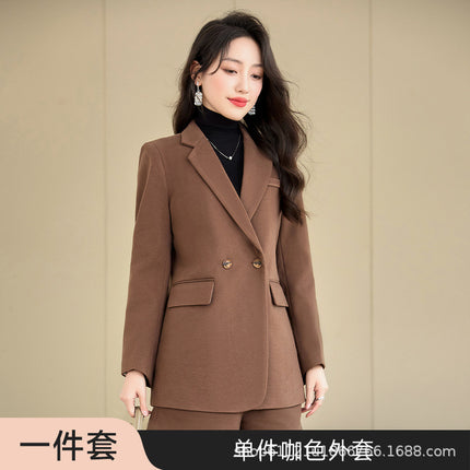 khaki Suit suit Women's Spring and Autumn 2024 New High-end Temperament Jewelry Store Work Clothes Suit Business Wear