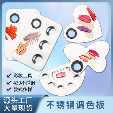 Factory spot stainless steel palette palette with palette bar nail beauty makeup set color palette tools