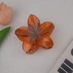 8cm chocolate color plumeria clip