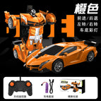 Ordinary remote control transforming car + rechargeable battery + charging cable [orange]