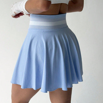 New Cross-Border Tennis Skirt Badminton Short Seamless Knit Four-Way Stretch Sports Casual Clothing Sports Short Skirt