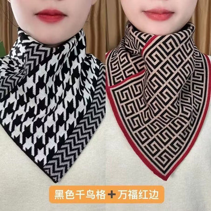 New Style Fashion 2024 Autumn and Winter Neck Protection Neck Korean Style Cold-proof All-match Neck Set Warm Temperament Triangle Scarf