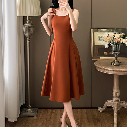 Sleeveless dress Women's Spring and Autumn New Fashion High-end Sense Professional All-match Base Vests Skirt Elegant Waisted Skirt