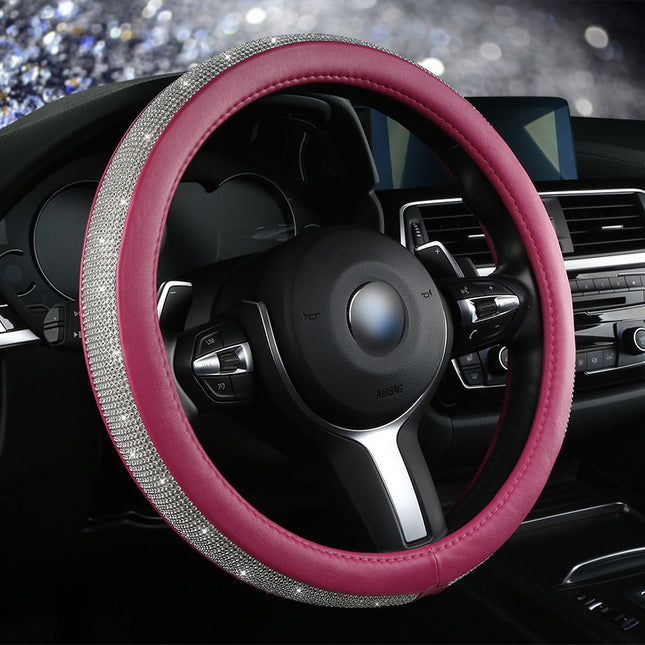 Diamond Rhinestone Car Steering Wheel Cover 38cm Women Universal / Housse Volant Voiture Strass Diamant 38cm Femme Universel