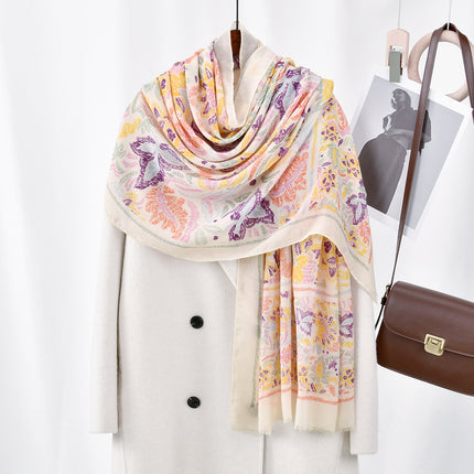 Spring New Travel Sunscreen Bali Yarn Printed Long Scarf High-grade All-match Thin Ethnic Style Shawl Beach Towel
