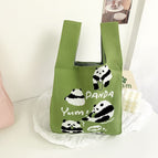 Five little pandas-grass green
