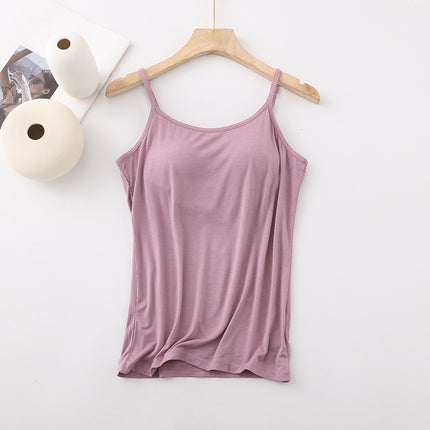 Modal with chest pad Vest Women's condole belt without steel ring BRA-T Cup one-piece slim underwear base shirt wholesale