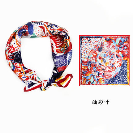53*53cm Spring and Summer Sun Protection Neck Scarf Women's Easiest for Match Hangzhou Silk Small Square Scarf