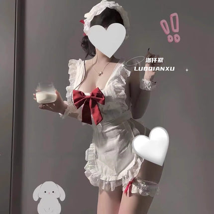 Sexy Underwear 2024 New Sexy Maid Uniform Tempting Dress Flirting Hot Bed Passion Free Pajamas