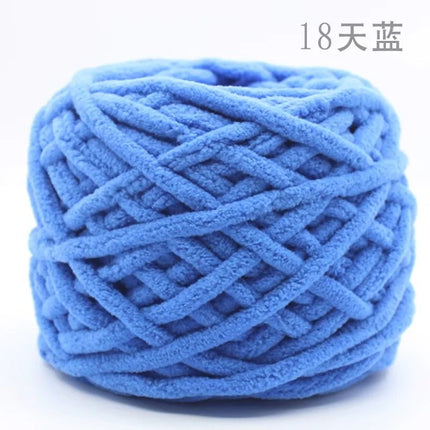 Factory wholesale 100g thick ice strip wool single-strand woven wool ball hook crochet slippers thread self-woven wool ball