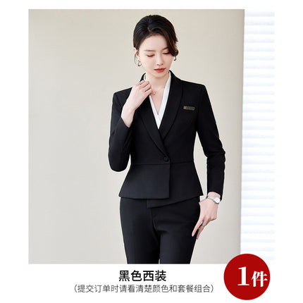 Overalls Women's Professional Elegant Suit suit Spring and Autumn Three-piece Set Small Executive Jewelry Store High-end Dress