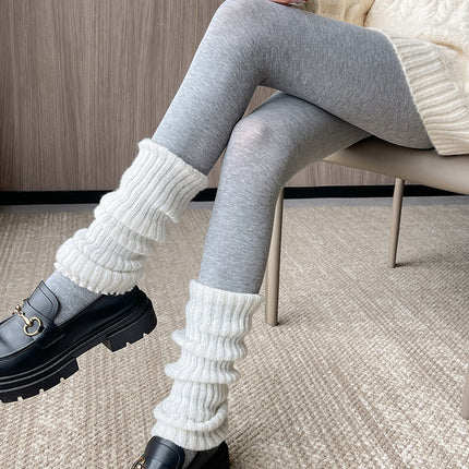Vertical Striped Leggings for Women, High-Waisted Slimming Pantyhose, Fleece-Lined, Thickened, Warm, Suitable for Outerwear, Gray-Black Base Cotton Pantyhose