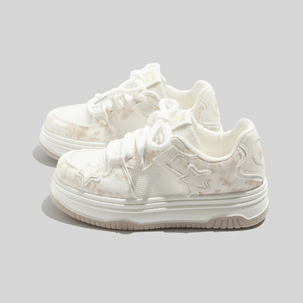 Beier Sweet White Sneakers for Women 2026 Spring New Versatile Fashionable Casual Thick-Soled High-Value Student Sneakers