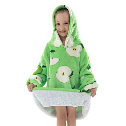 New composite winter clothes home pajamas lazy TV blanket baby flannel oversized super thick lambswool cartoon