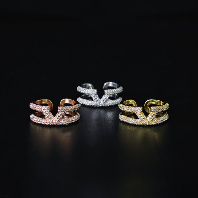 Amazon Light Luxury European and American Style Opening Adjustable Ring Female Niche Classic Design R8412