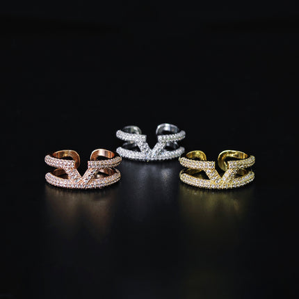 Amazon Light Luxury European and American Style Opening Adjustable Ring Female Niche Classic Design R8412