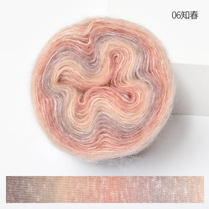 Warm color fancy gradient mohair long segment dyed mohair fine thread crochet sweater silk young mohair wool ball
