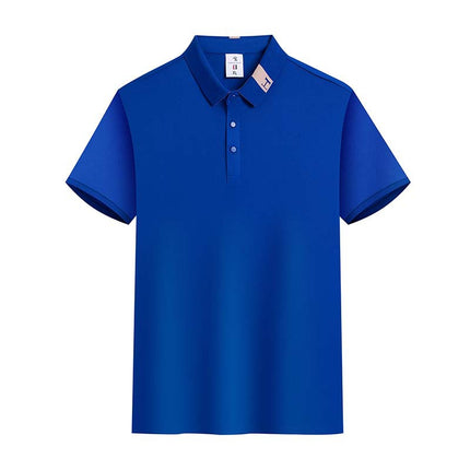 200g spring and summer ice silk cotton business short sleeve lapel POLO shirt fast sweat-wicking silky wear-resistant non-pilling anti-wrinkle
