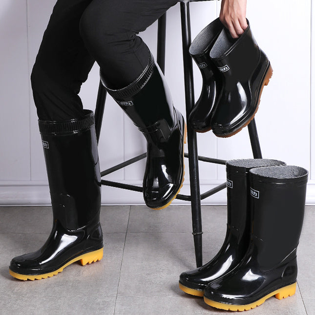 Huili 807 Rain Boots Adult PVC Rain Boots High-top Men's and Women's Water Shoes Waterproof Non-slip Beef Shoes Wear-resistant Water Boots