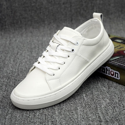 White Shoes 2024 Spring Genuine Leather Youth Trendy Sneakers Men's Slip-On Non-Slip Soft Sole Fashion Sports and Casual Shoes