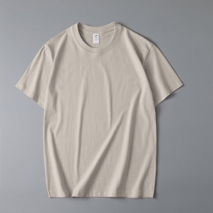 230g Thickened Heavy Men's Long-staple Cotton Short-sleeved T-shirt Men's Comfortable Round Neck Cotton Base Shirt Printable LOGO