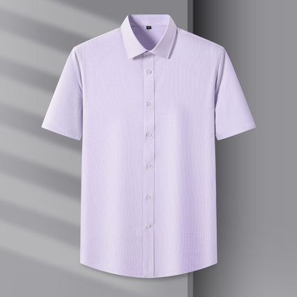 Counter Men's and Women's Summer Natural Modal Short-Sleeved White Shirt, No-Iron, Anti-Wrinkle, High-End Cool Cloud Shirt