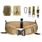 Belt + waistband 1 + waist bag + double tool bag + water bottle buckle + keychain + carabiner + eagle beak hook (khaki color)