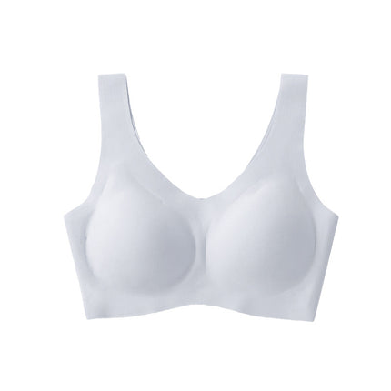 Japanese bra seamless women's underwear latex pad beauty vest sports thin sleep bra ice silk bra gathered