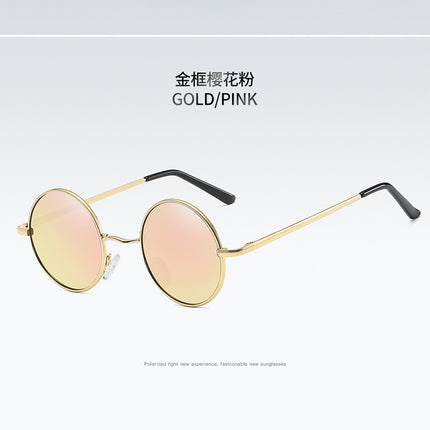 801 Hong Kong Style Small Round Mirror Retro Polarized Sunglasses for Women Prince Mirror Spring Leg Sunglasses for Men Wholesale
