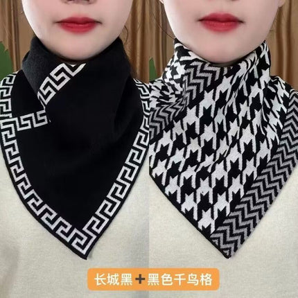 New Style Fashion 2024 Autumn and Winter Neck Protection Neck Korean Style Cold-proof All-match Neck Set Warm Temperament Triangle Scarf