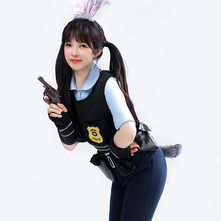 Real Shot of Zootopia Cos Judy Judy Rabbit Cos Anthropomorphic Suit Cosplay Costume Full Set European and American