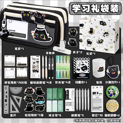 Cat Pencil Bag Large Capacity Transparent Storage Bag for Girls 2025 New Super Popular Stationery Box Student High-Looking Pencil Bag